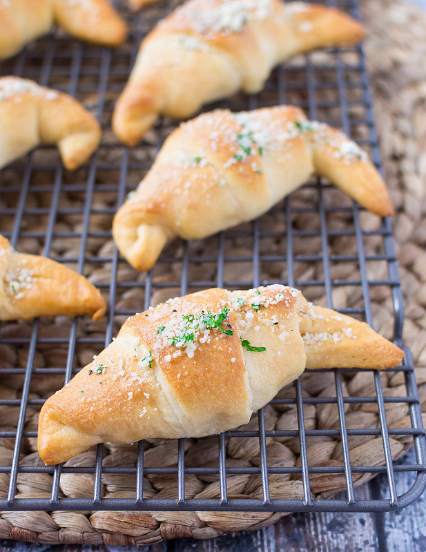 Garlic and Parmesan Crescents (with Jalapeno Cream Sauce)