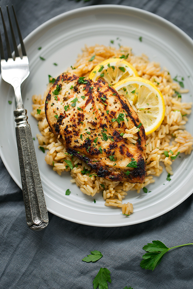 One Pot Greek Chicken and Rice Pilaf