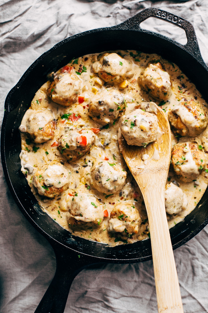 Cajun Chicken Meatballs in Tasty Cream Sauce