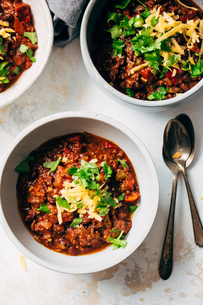Spicy Instant Pot Mexican Chili with Black Beans