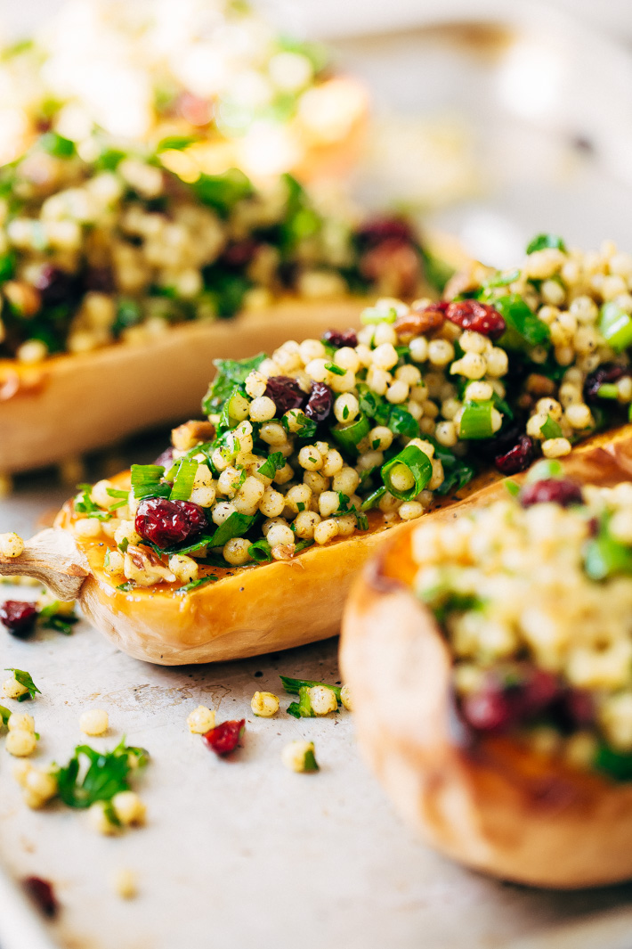 Stuffed Butternut Squash with Curried Couscous Salad