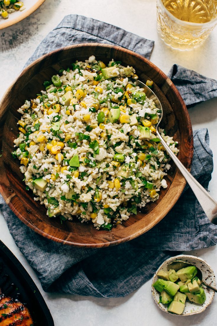 Street Corn Rice Salad with Avocados
