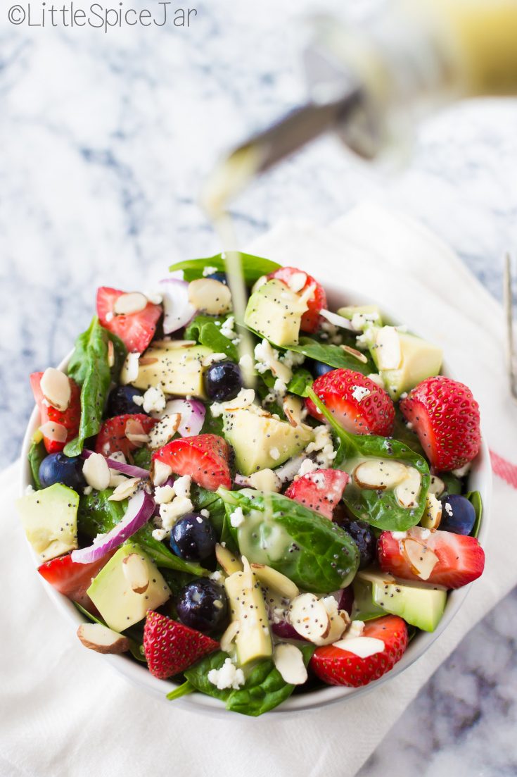 Berry Spinach Salad + Citrus Poppyseed Dressing