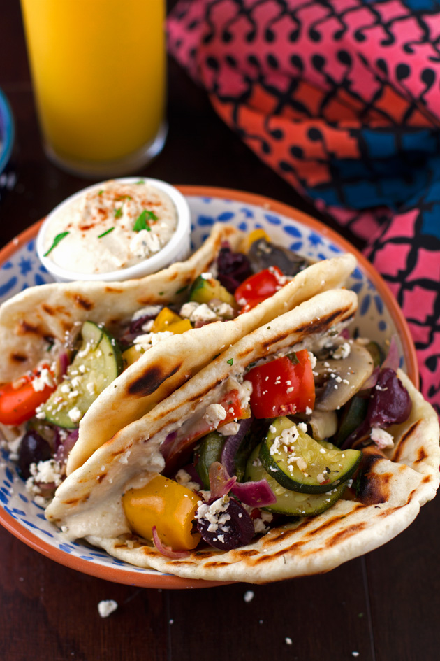 Hummus and Sautéed Vegetable Flabread Wraps