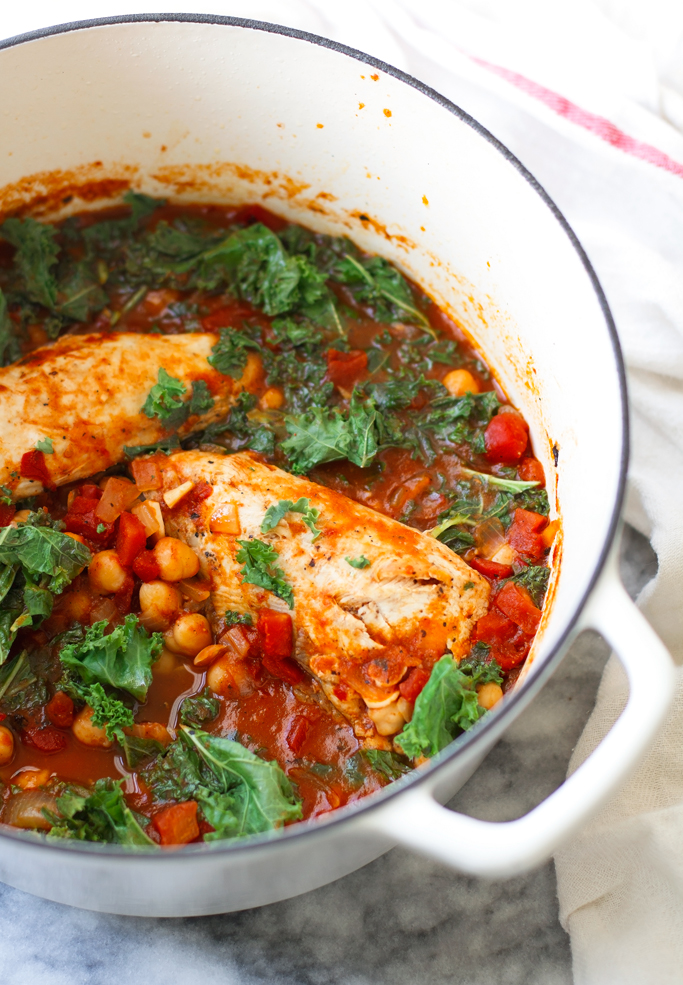 Chipotle Chicken Stew with Chickpeas and Kale