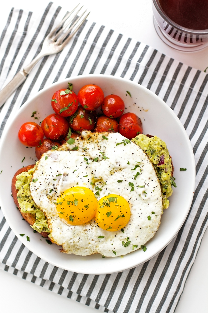 Guacamole-Style Avocado Toasts with Fried Eggs