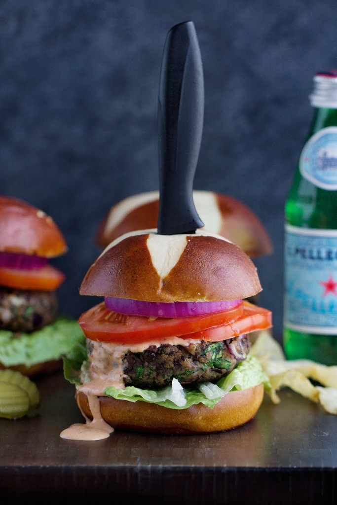 Black Bean Mushroom Burgers with Chipotle Mayo