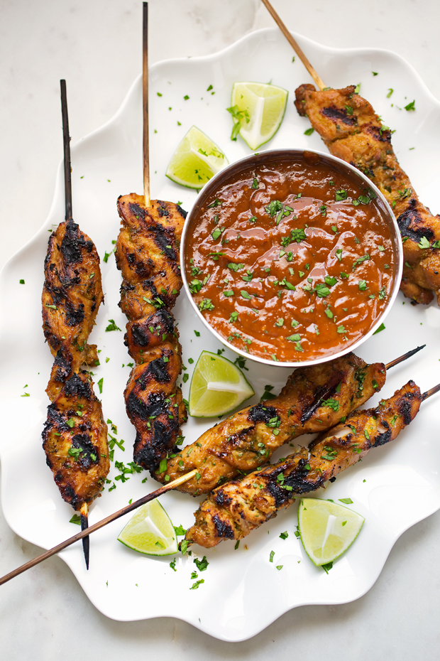 Thai Chicken Satay with Peanut Dipping Sauce